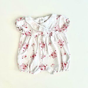 Excellent Condition Janie & Jack White Floral Onsie with Ruffle Girls 6-12M